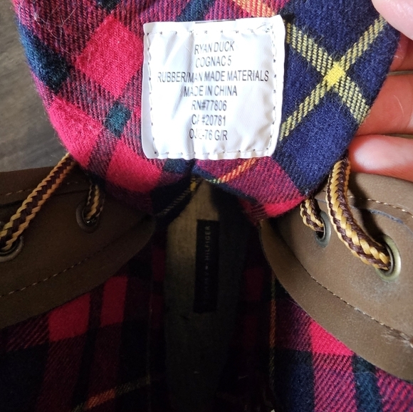 New Tommy Hilfiger Ryan Duck Boots Blue and Cognac size 5 - Picture 5 of 10